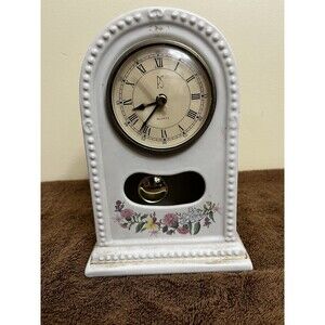 Porcelain Floral Ceramic  Pendulum Clock Paul Sebastian Limited Edition